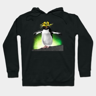 Southern Rockhopper Penguin + Yellow Spider Lily Hoodie